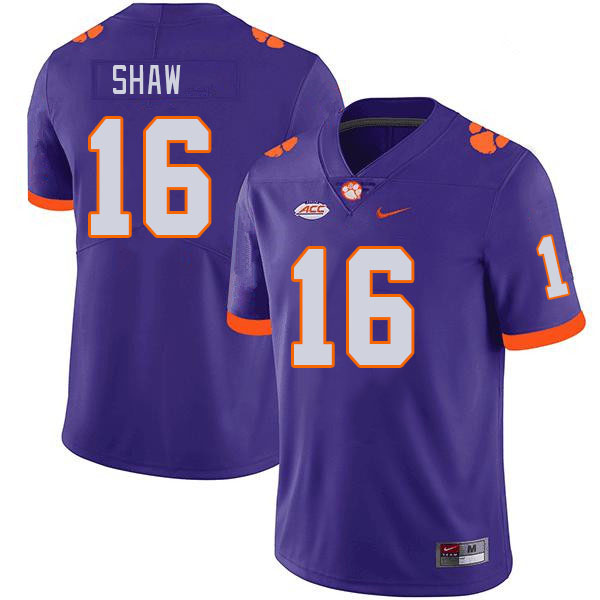 Men #16 Colby Shaw Clemson Tigers College Football Jerseys Stitched Sale-Purple - Click Image to Close